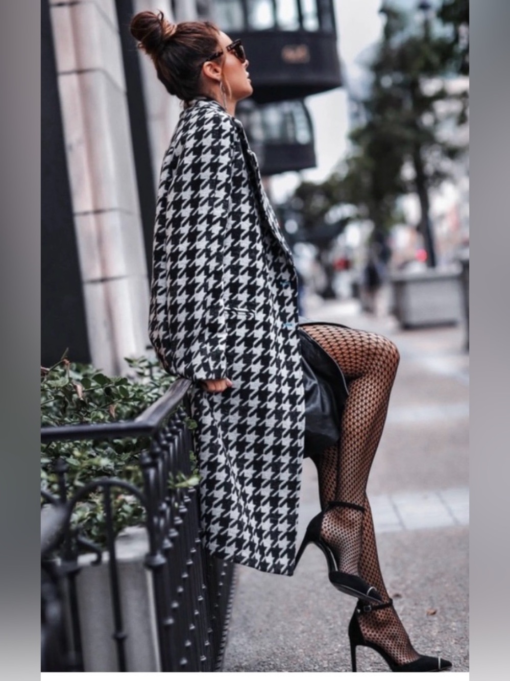AVEC LES FILLES Houndstooth Coat